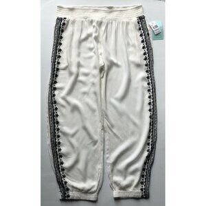 RipCurl Women's White Surfwear Oceana Embroidered Beach Pants GPAGF7